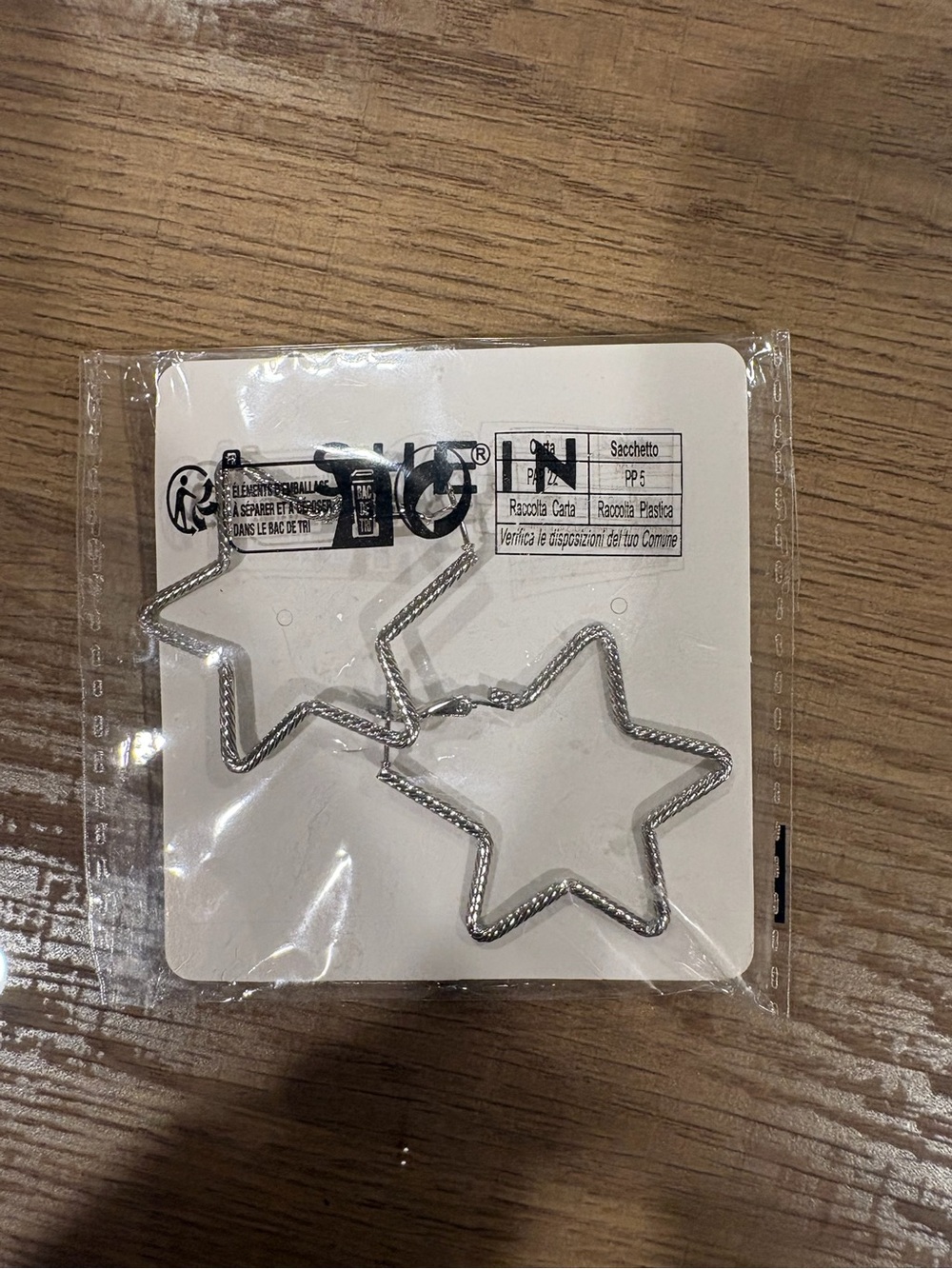 Silver Star Hoop Earrings for Kids - Silver